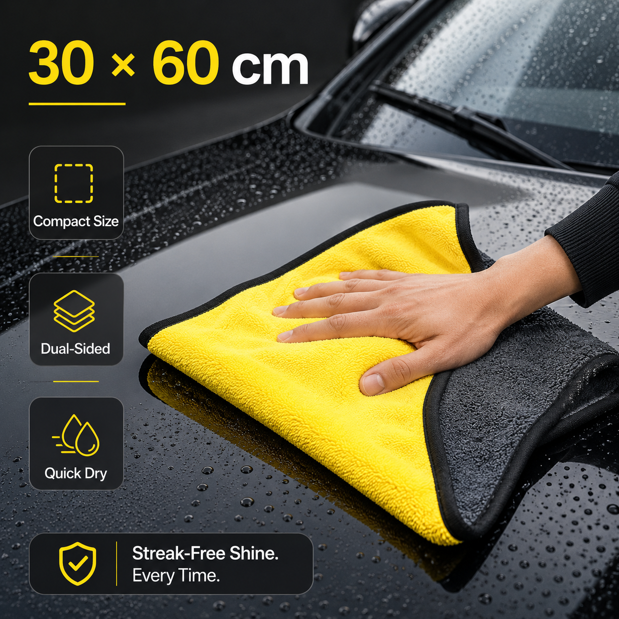 XL Mikrofaser-Trockentuch 70 × 140 cm – Premium Autopflege & Reinigungstuch